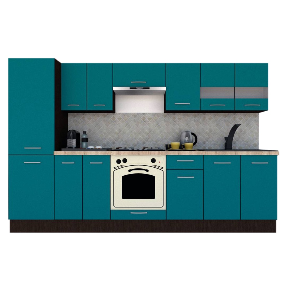 Set Bucatarie Marina New 290 4B2, Wenge / Decor 0245, 290 x 195,5 x 60 cm