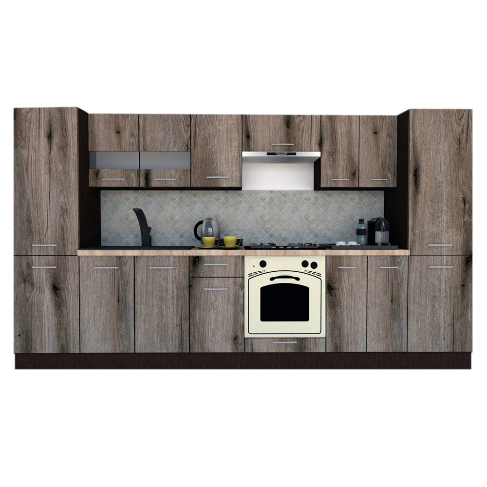 Set Bucatarie Marina New 340 5B, Wenge / Decor K366, 340 x 195,5 x 60 cm