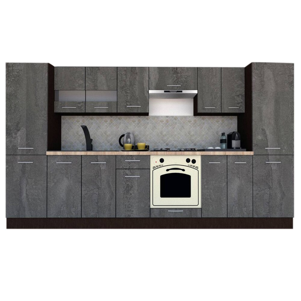 Set Bucatarie Marina New 340 5B, Wenge / Decor K352, 340 x 195,5 x 60 cm