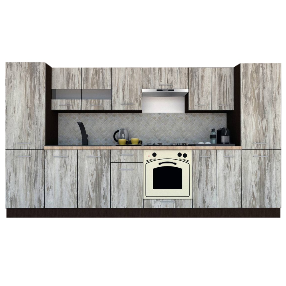 Set Bucatarie Marina New 340 5B, Wenge / Decor K084, 340 x 195,5 x 60 cm