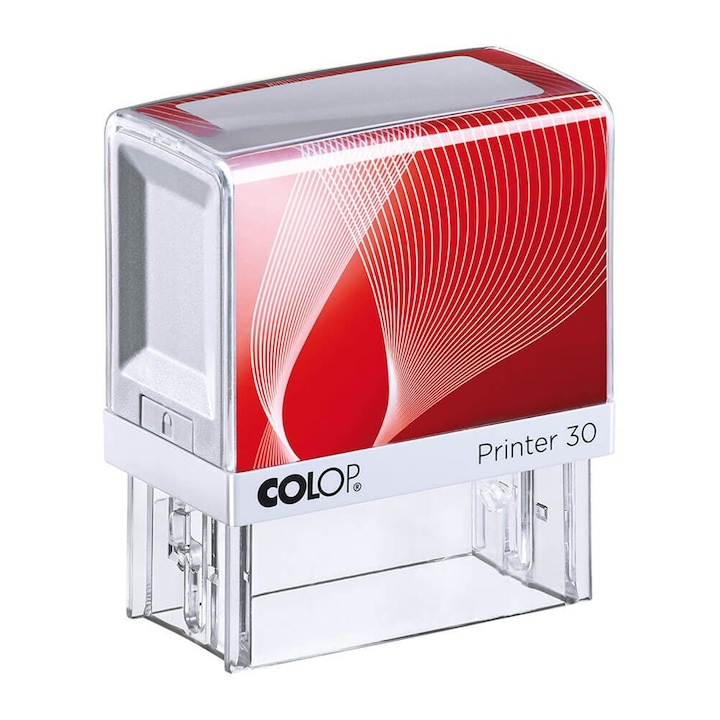 Bélyegző Colop Printer 30, "Entry/Exit", kék tok, piros tartó, 18x47mm