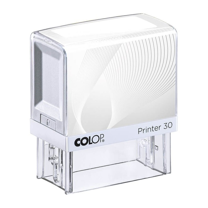 Bélyegző Colop Printer 30, "belépés/kilépés", kék tok, fehér tartó, 18x47 mm
