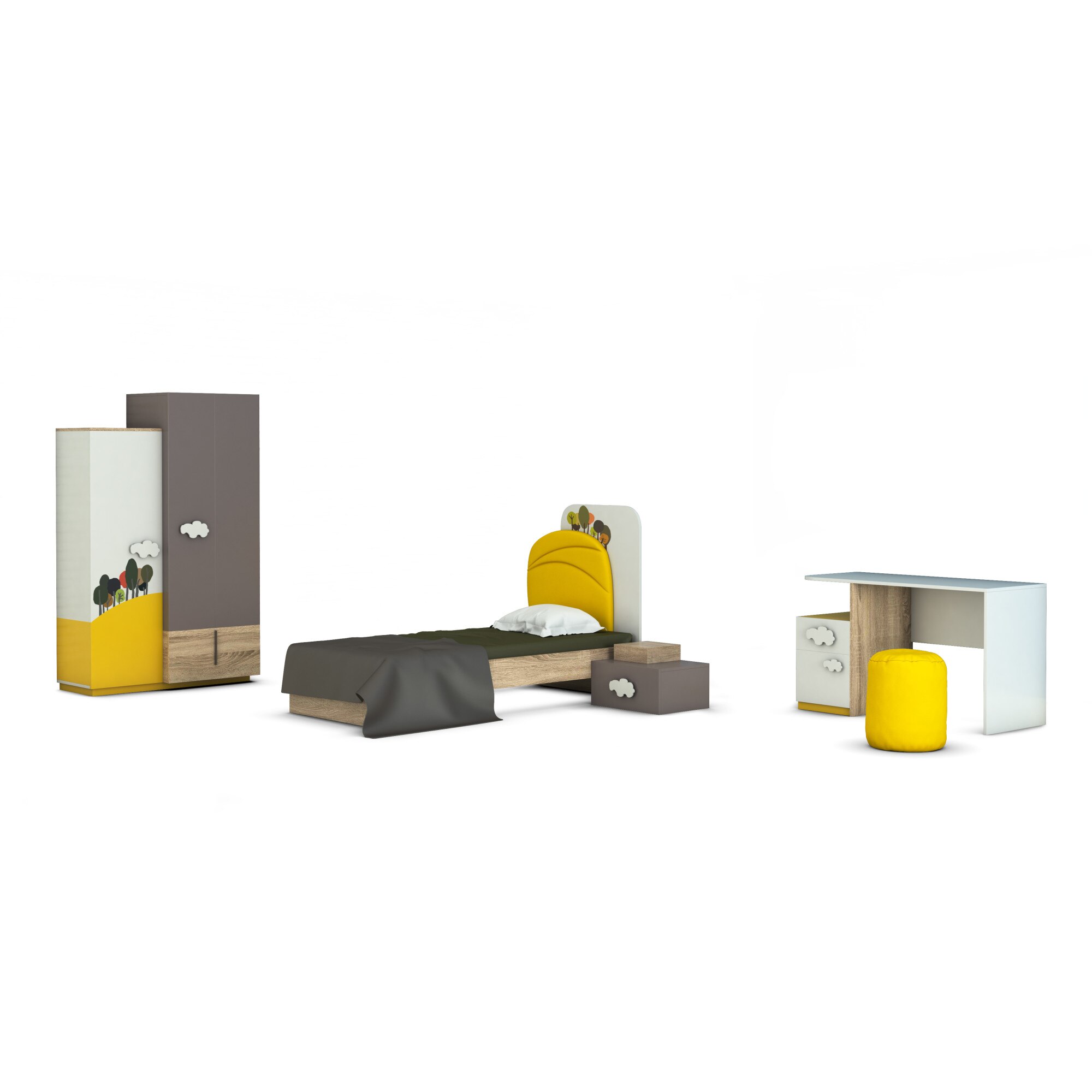 Set camera tineret Flora fara raft, CB, multicolor