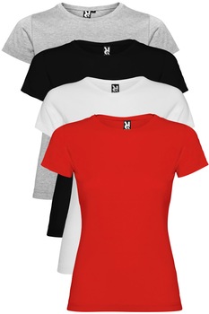 Set 4 Tricouri dama, Jamaica, 100% bumbac, multicolor Set 4 Tricouri dama, Jamaica, 100% bumbac, multicolor