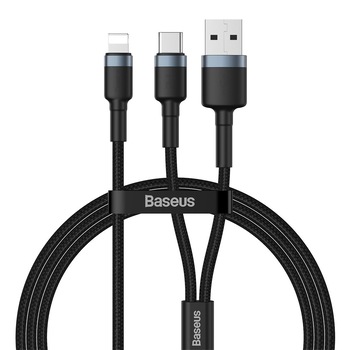 Cablu Incarcare Multifunctional Baseus Cafule, USB / USB-C, 18W, 2.4A, 480 Mbps, 1.2m Black Cablu Incarcare Multifunctional Baseus Cafule, USB / USB-C, 18W, 2.4A, 480 Mbps, 1.2m Black