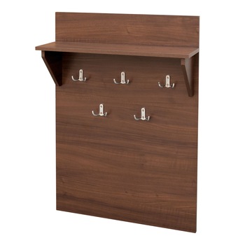 Cuier hol pentru perete IMK cu 10 agatatori si polita, nuc , 70 x 21.5 x 100 cm Cuier hol pentru perete IMK cu 10 agatatori si polita, nuc , 70 x 21.5 x 100 cm