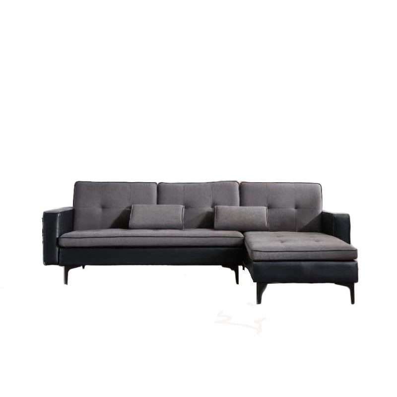 Coltar extensibil stanga/dreapta Imperial, 220*150*83cm, din textil gri si piele ecologica neagra