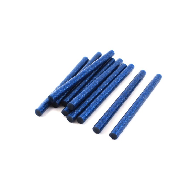 Комплект от 10 сини силиконови пръчици с блясък, диаметър 7 мм, дължина 10 см, съвместими за пломби