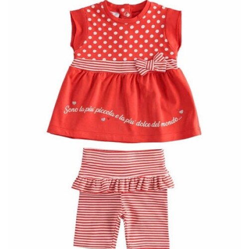 Compleu fetita Ido cu buline si dungi 3 luni