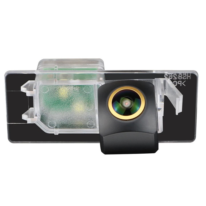Camera Marsarier Dedicata pentru Lampa Numar VW Golf 7 Passat B7 Caddy Skoda Audi A1 Q3 Unghi 170° grade Lentila Golden Fisheye AHD si CVBS