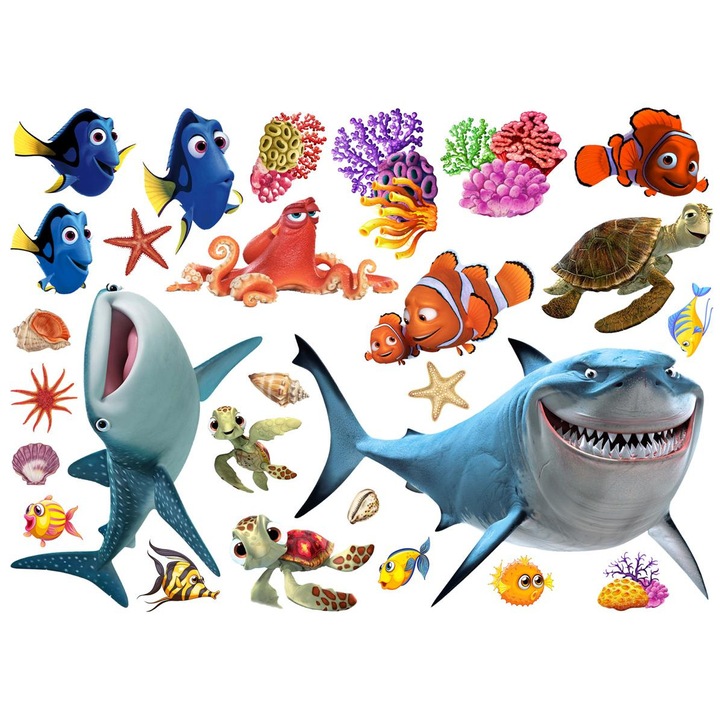 Sticker pentru camere bebelusi, Pestisori Colorati in Mare, 130x60 cm