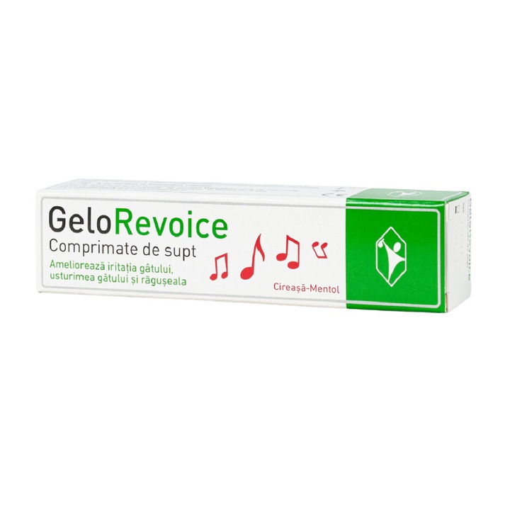 GeloRevoice 20 db szopogató tabletta, cseresznye / mentol íz, 40 g