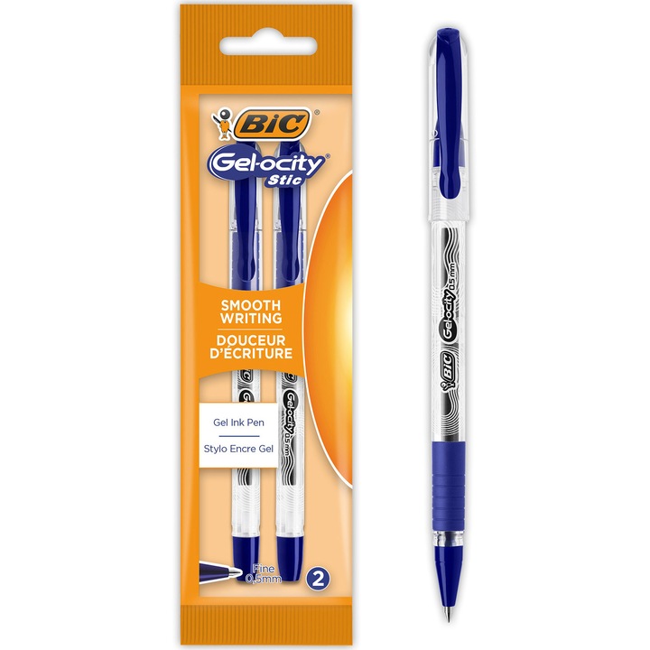 Ролер за писане Bic Gelocity Stic, Син, 2 бр