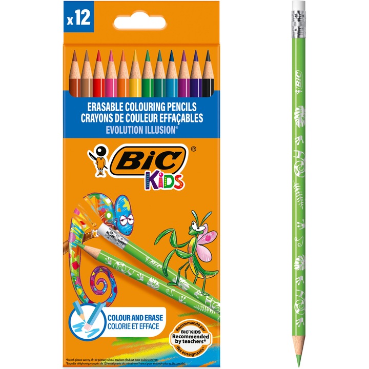 Creioane colorate Evolution Illusion P/12, BIC