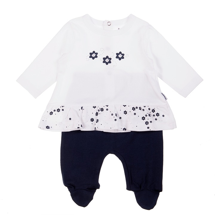 Set Babybol bebe fetite, bluzita cu pantalonas, navy