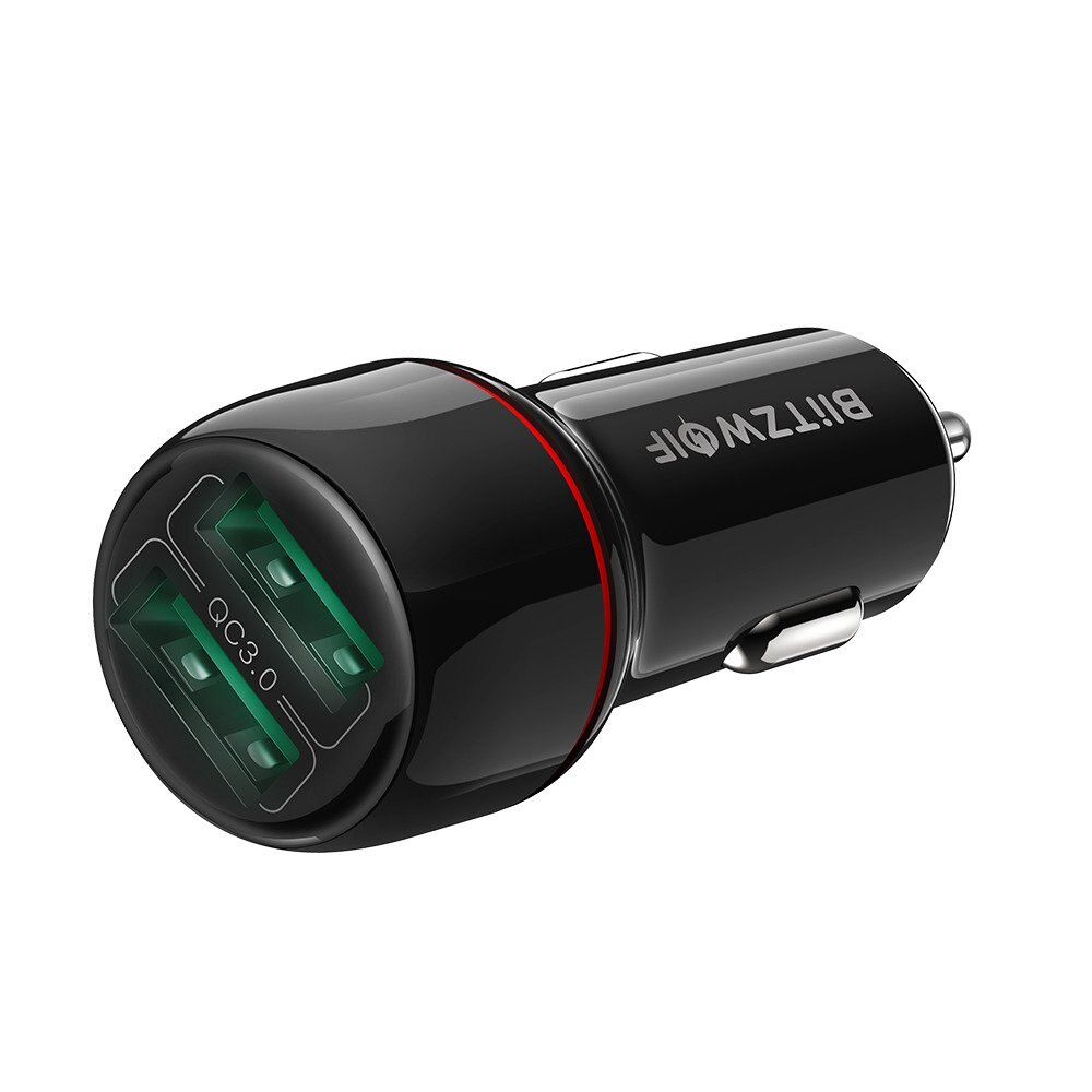 Incarcator Auto Blitzwolf BW-SD5, Dual USB, 25W, QC3.0, Negru