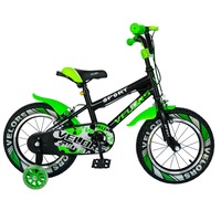 bicicleta baieti 3-5 ani roti 14 inch frane c-brake roti ajutatoare cu led velors csv1401a cadru negru cu design verde imagen 40_0_
0