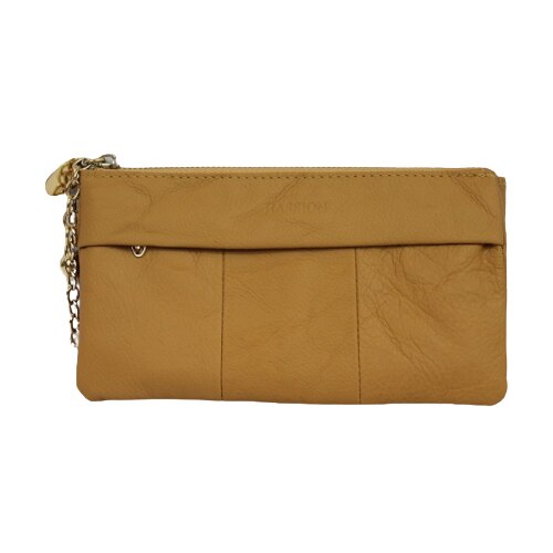 Portofel dama, din piele naturala,Hassion, 5025 Earth Yellow