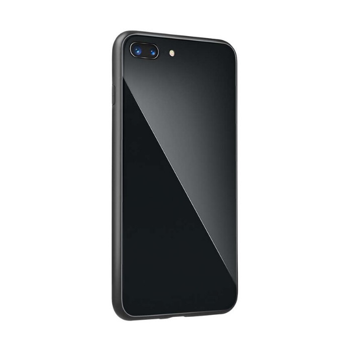 Husa protectie cu spate din sticla pentru Iphone XS Max, Negru