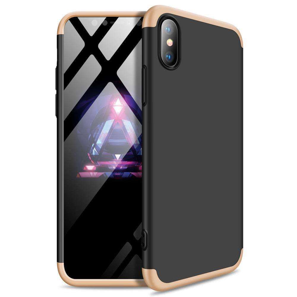 Husa protectie 360 GKK pentru Iphone XR, Negru-Auriu