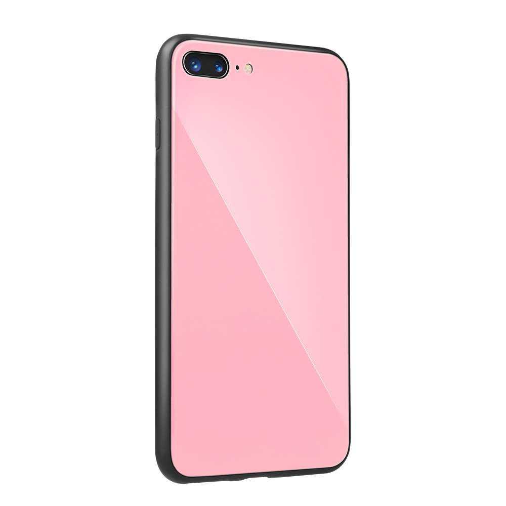 Husa protectie cu spate din sticla pentru Iphone XS Max, Roz