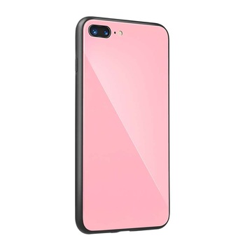 Husa protectie cu spate din sticla pentru Iphone XS Max, Roz Husa protectie cu spate din sticla pentru Iphone XS Max, Roz