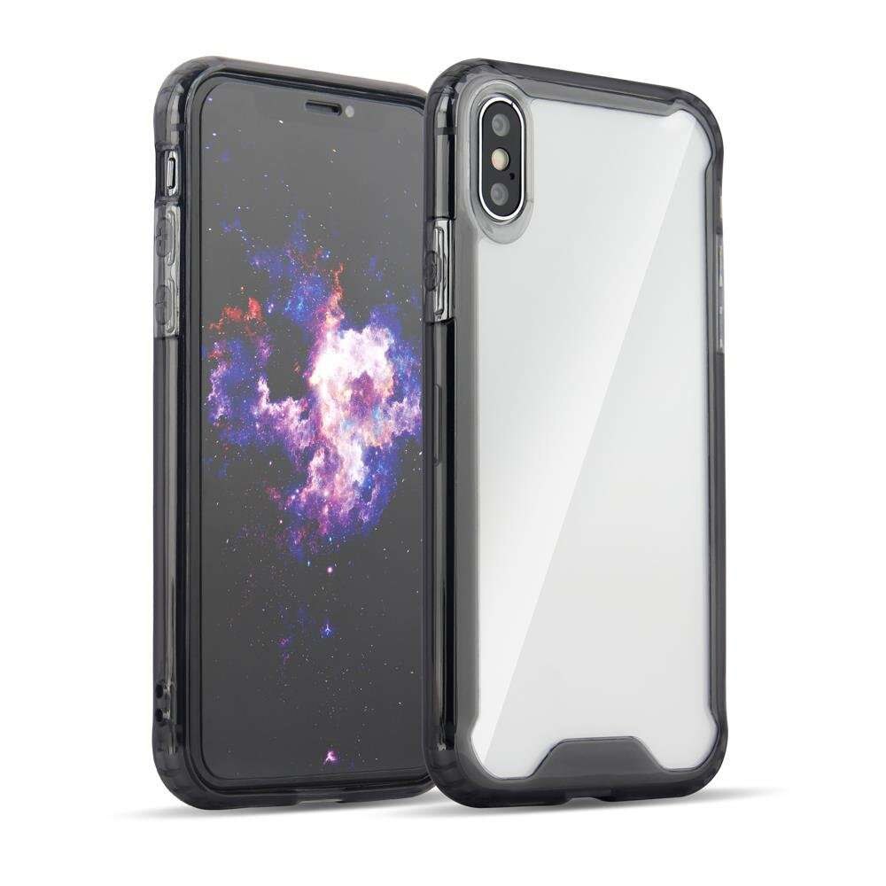 Husa transparenta cu rama metalica neagra pentru Samsung Galaxy S9 Plus