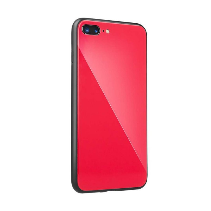 Husa protectie cu spate din sticla pentru Samsung Galaxy A7 2018 Rosu