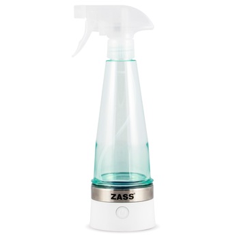 Aparat portabil cu pulverizator pentru producere dezinfectant (generator de hipoclorit de sodiu) Zass ZSHG 01, putere 5 W, capacitate 270 ml, culoare alba, rata bactericida 99.99 % Aparat portabil cu pulverizator pentru producere dezinfectant (generator de hipoclorit de sodiu) Zass ZSHG 01, putere 5 W, capacitate 270 ml, culoare alba, rata bactericida 99.99 %
