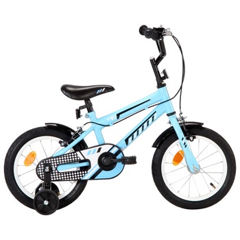 Bicicleta copii, cu roti ajutatoare, vidaXL, Otel, roata 14 inch, 48 - 51,5 cm, Albastru Bicicleta copii, cu roti ajutatoare, vidaXL, Otel, roata 14 inch, 48 - 51,5 cm, Albastru