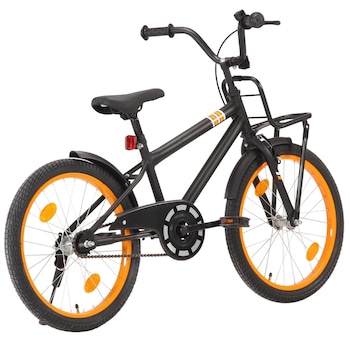 Bicicleta copii, vidaXL, Otel, Roata 20 inch, 62-65,5 cm, Negru/Portocaliu Bicicleta copii, vidaXL, Otel, Roata 20 inch, 62-65,5 cm, Negru/Portocaliu