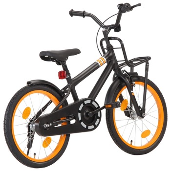 Bicicleta copii, vidaXL, Otel, Roata 18 inch, 58 - 61,5 cm, Negru/Portocaliu Bicicleta copii, vidaXL, Otel, Roata 18 inch, 58 - 61,5 cm, Negru/Portocaliu