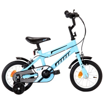 Bicicleta copii, cu roti ajutatoare, vidaXL, Otel, roata 12 inch, 46 - 49,5 cm, Albastru Bicicleta copii, cu roti ajutatoare, vidaXL, Otel, roata 12 inch, 46 - 49,5 cm, Albastru