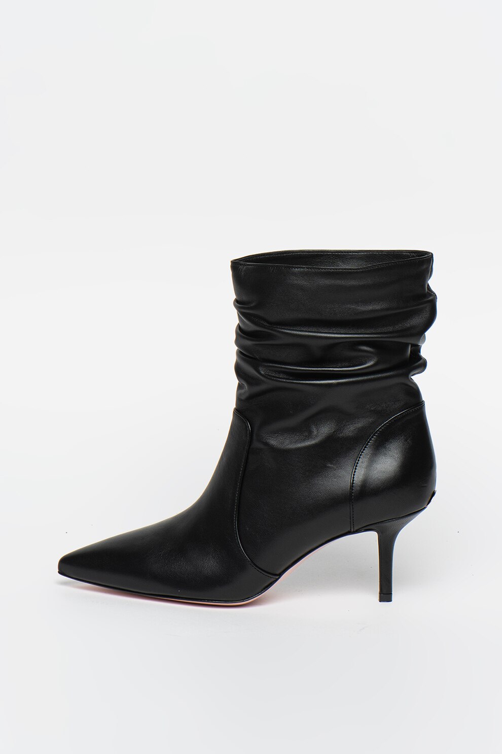 Liu Jo, Cizme mid-calf de piele, cu toc inalt Audrey, Negru, 38