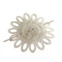 Accesoriu prindere draperie/perdea brosa diametru 17 cm alba/aurie
