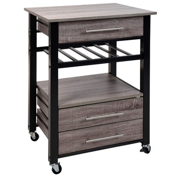 Masa cu roti Maro, pentru bucatarie si terasa, cu sertare MDF, picioare metal si blat inox, roti cu sistem blocare, 60x50X84.5 cm Masa cu roti Maro, pentru bucatarie si terasa, cu sertare MDF, picioare metal si blat inox, roti cu sistem blocare, 60x50X84.5 cm