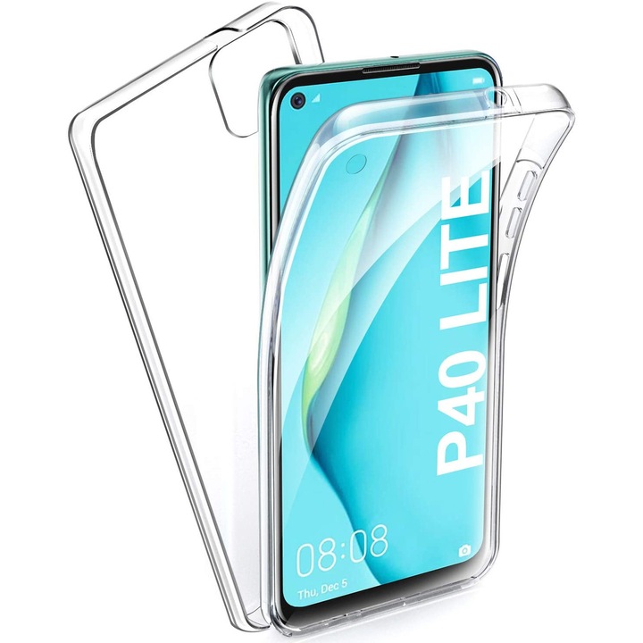 Husa 360 °compatibila Huawei P40 Lite E (PC & Acril),Transparent