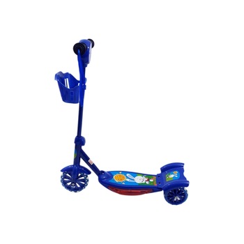 Trotineta cu muzica si luminite , 3 roti, Albastra,Cu Cosulet Trotineta cu muzica si luminite , 3 roti, Albastra,Cu Cosulet