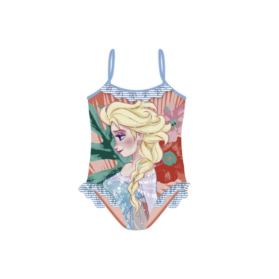 Costum baie Frozen Elsa 4235, Bleu/Portocaliu