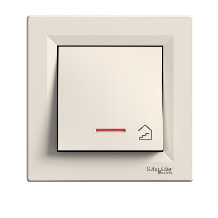Gomb izzólámpával és szimbólum lépcsővel Schneider Asfora Cream EPH1900323