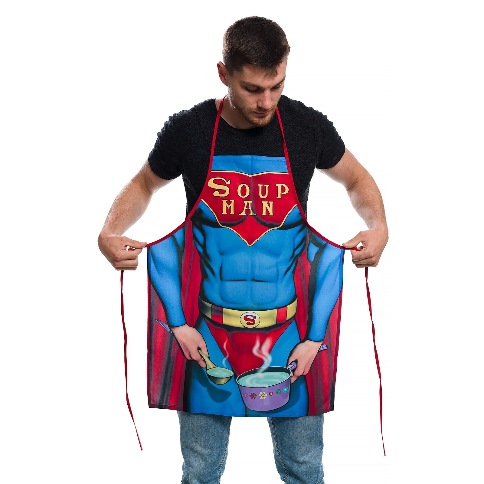 Sort bucatarie amuzant Printex, SOUPMAN, Multicolor, Marimea universala