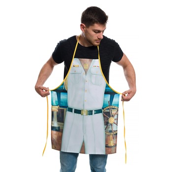 Sort bucatarie amuzant Printex, CAPTAIN, Multicolor, Marimea universala Sort bucatarie amuzant Printex, CAPTAIN, Multicolor, Marimea universala