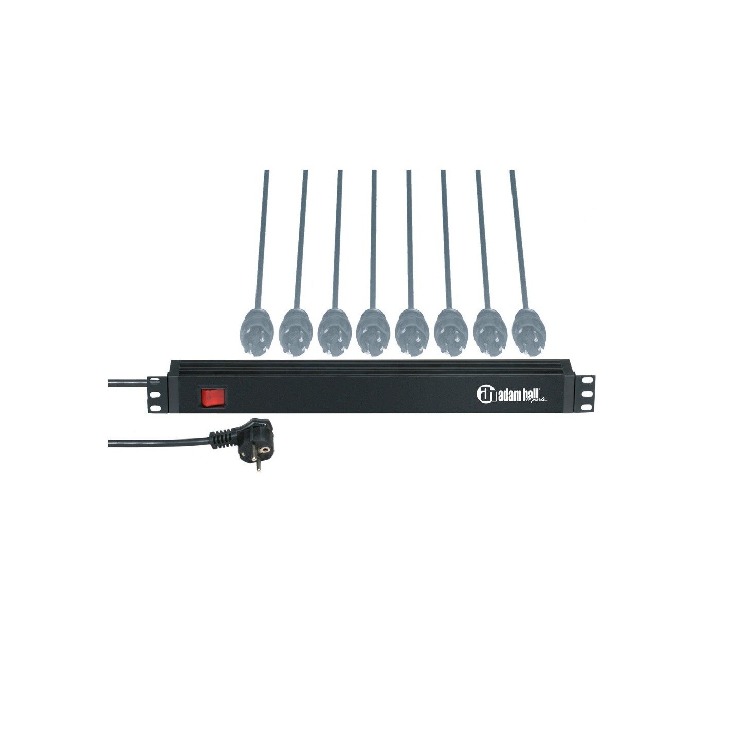 Regleta Rack 8 Enchufes Schuko Para 19in 1U ADAM
