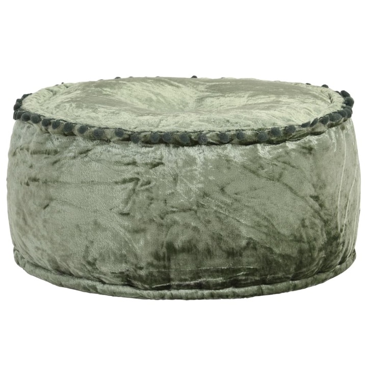 vidaXL zöld kerek bársony puff 40 x 20 cm 287567