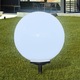 Set de 2 lampi pentru alee, glob cu LED, vidaXL, Polimetil metacrilat, 50 cm, E27, IP44, Alb