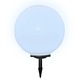 Set de 2 lampi pentru alee, glob cu LED, vidaXL, Polimetil metacrilat, 50 cm, E27, IP44, Alb