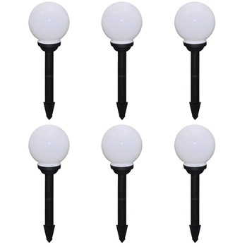Set de 4 lampi pentru alee, glob cu LED, vidaXL, Polimetil metacrilat, 20 cm, E27, IP44, Alb Set de 4 lampi pentru alee, glob cu LED, vidaXL, Polimetil metacrilat, 20 cm, E27, IP44, Alb
