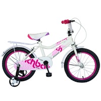 bicicleta fete 4-6 ani roti 16 inch frane c-brake roti ajutatoare rich baby cst1602c cadru alb cu design roz imagen 11_0_
0