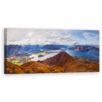 Tablou Canvas - Varful Lui Roy, Munti, Lumina Soarelui, Panorama, Noua Zeelanda, 40 X 120 cm Tablou Canvas - Varful Lui Roy, Munti, Lumina Soarelui, Panorama, Noua Zeelanda, 40 X 120 cm