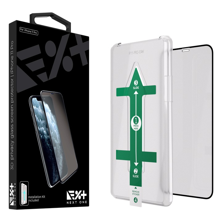 Folie protectie NEXT ONE 3D Glass Compatibil cu iPhone 11 Pro
